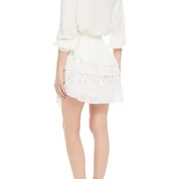 IRO Mugue Tiered White Lace Mini Skirt - Picture 2 of 8